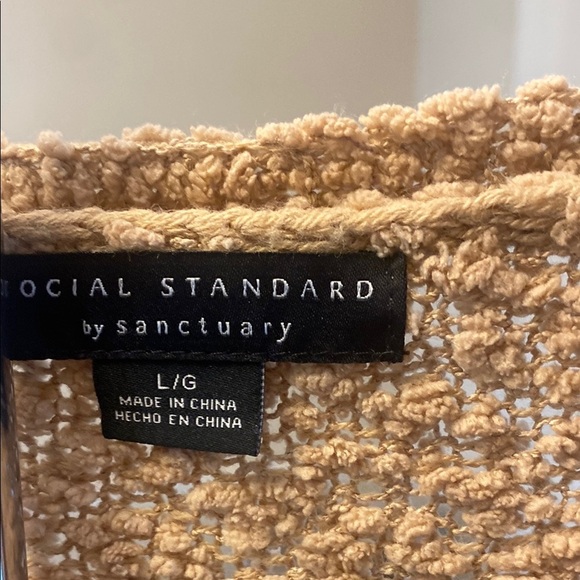 Cozy Tan Textured Knit Cardigan - Picture 3 of 7